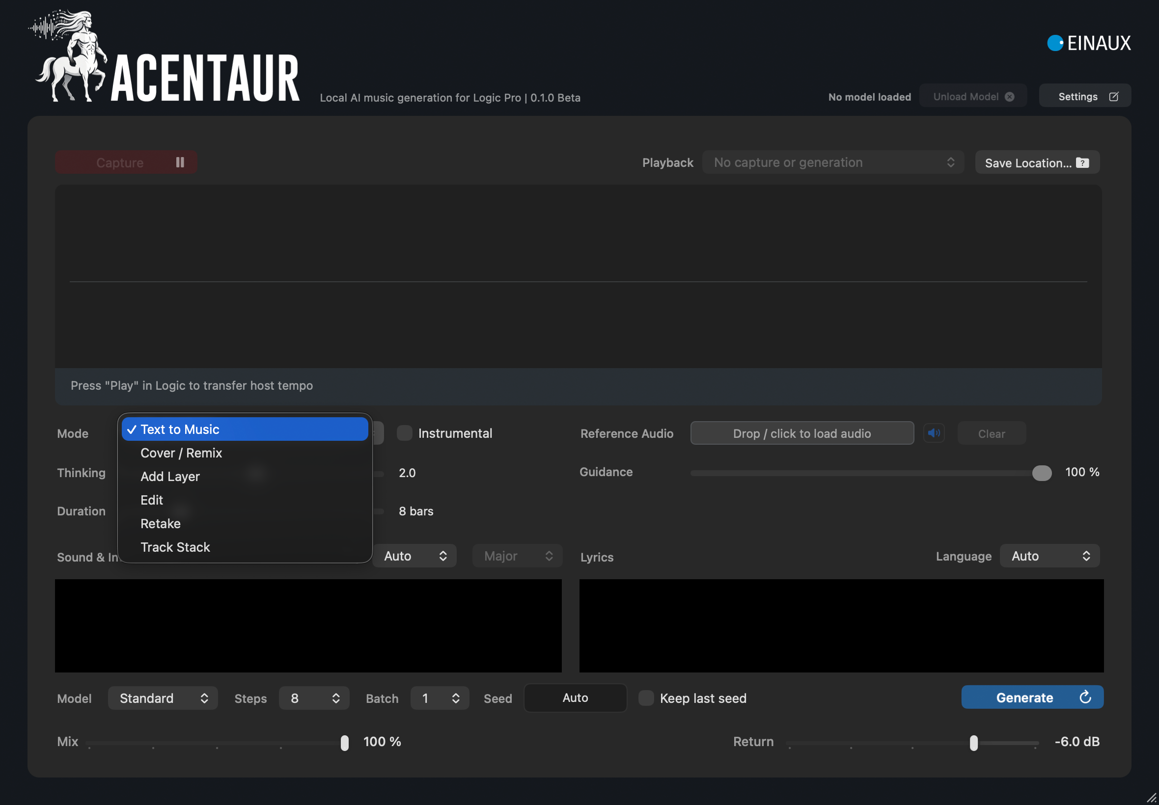 ACENTAUR AU Graphical User Interface