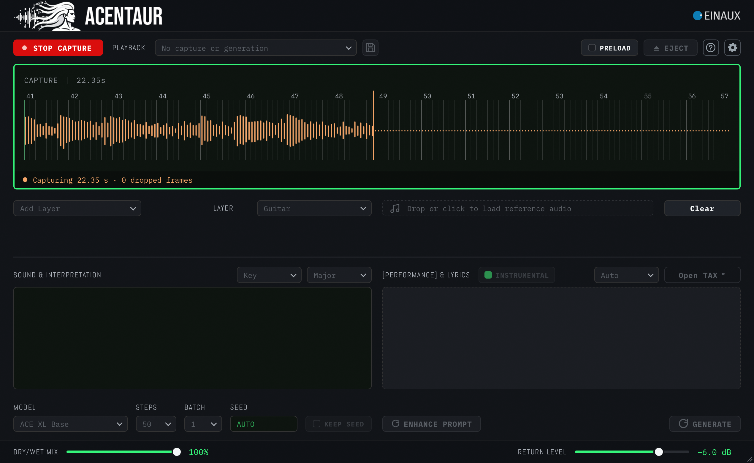 1.1_capture ACENTAUR Capture Mode Live Waveform Display