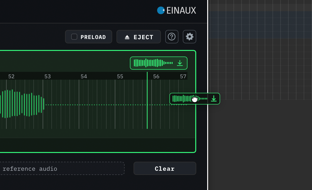 1.1_drag_1 Drag your generated audio directly into the arrangement