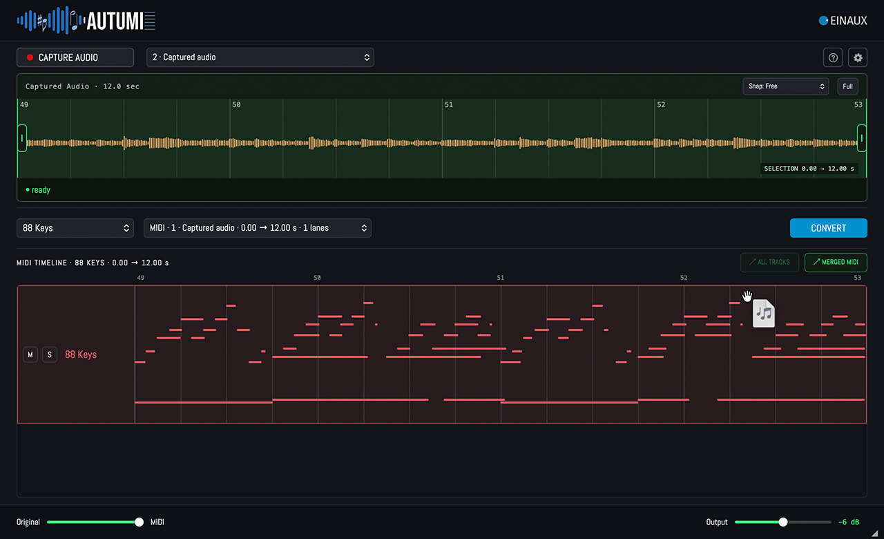 drag ACENTAUR Capture Mode Live Waveform Display